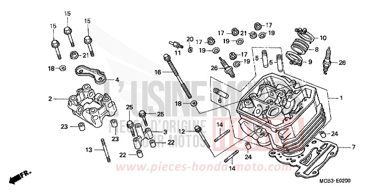FRONT CYLINDER HEAD for Transalp 650 MOODY BLUE METALLIC (PB296) from 2001